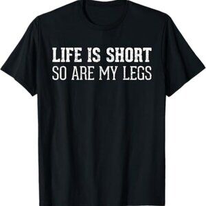 Short People Jokes Gag Gifts Funny Text Graphic T-Shirt